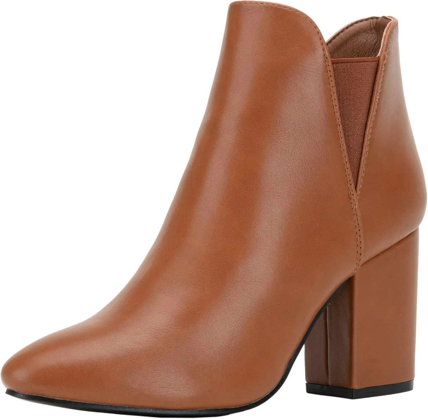 Vepose Women's Chelsea Ankle Boots Chunky Heel, Fall Dressy Booties Low Heel, Pointed Toe Short Boot with Inside Zipper