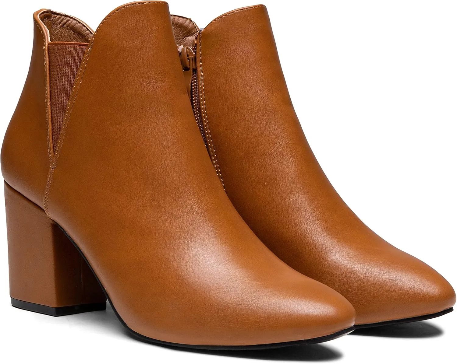 Vepose Women's Chelsea Ankle Boots Chunky Heel, Fall Dressy Booties Low Heel, Pointed Toe Short Boot with Inside Zipper