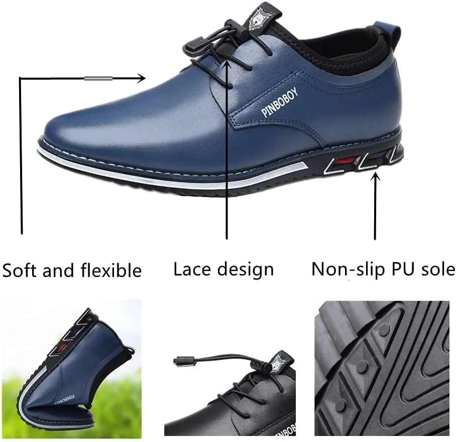 Veslesth Men Casual Luxury Sneakers Leather Loafers Comfort Walking Shoes Fashion Driving Shoes for Male Business Work Office Dress Outdoor