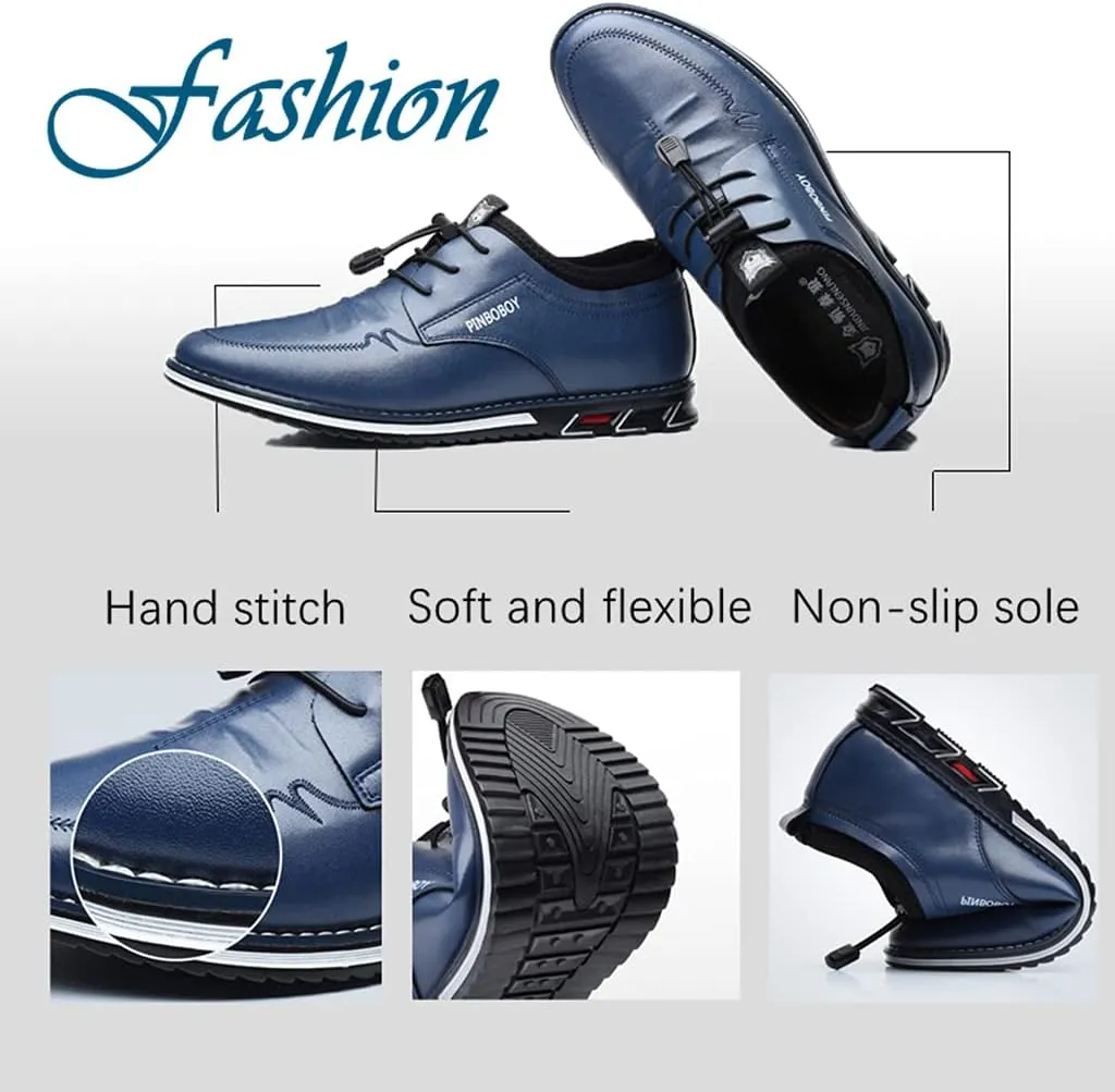 Veslesth Men Casual Luxury Sneakers Leather Loafers Comfort Walking Shoes Fashion Driving Shoes for Male Business Work Office Dress Outdoor