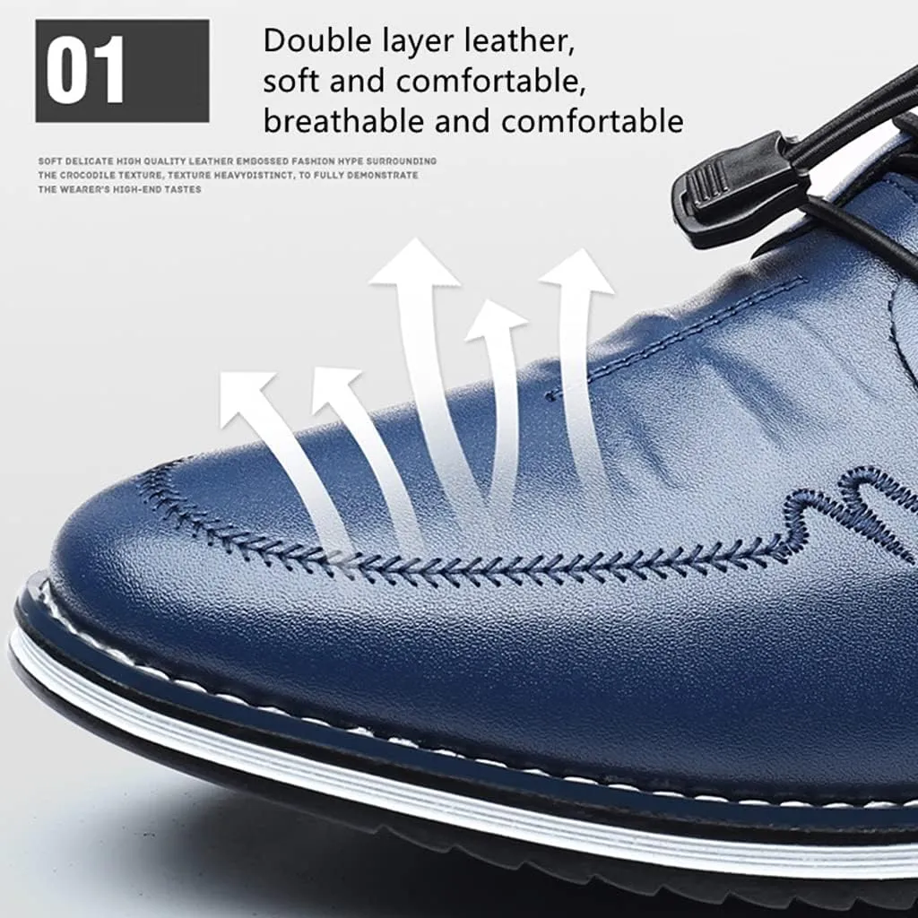 Veslesth Men Casual Luxury Sneakers Leather Loafers Comfort Walking Shoes Fashion Driving Shoes for Male Business Work Office Dress Outdoor