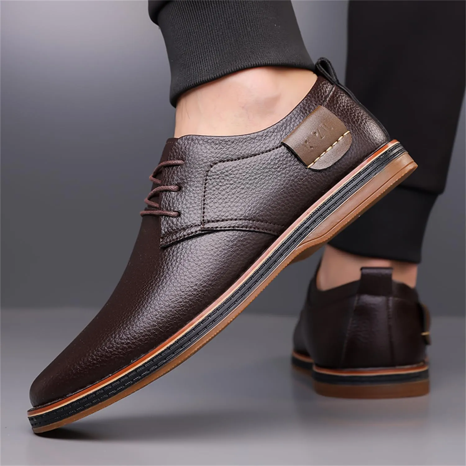 Veslexth Men Casual Driving Loafers Breathable Comfort Walking Wing Tips Lace Up Luxury Leather Shoes for Male Business Work Office Dress Outdoor Sneakers
