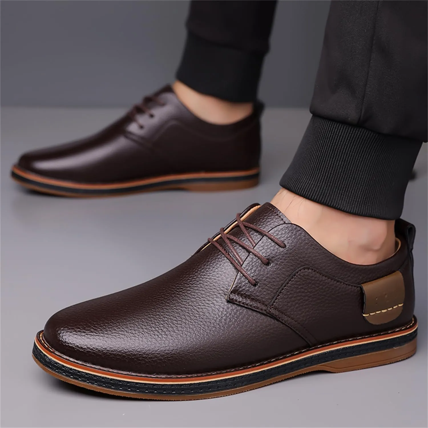 Veslexth Men Casual Driving Loafers Breathable Comfort Walking Wing Tips Lace Up Luxury Leather Shoes for Male Business Work Office Dress Outdoor Sneakers