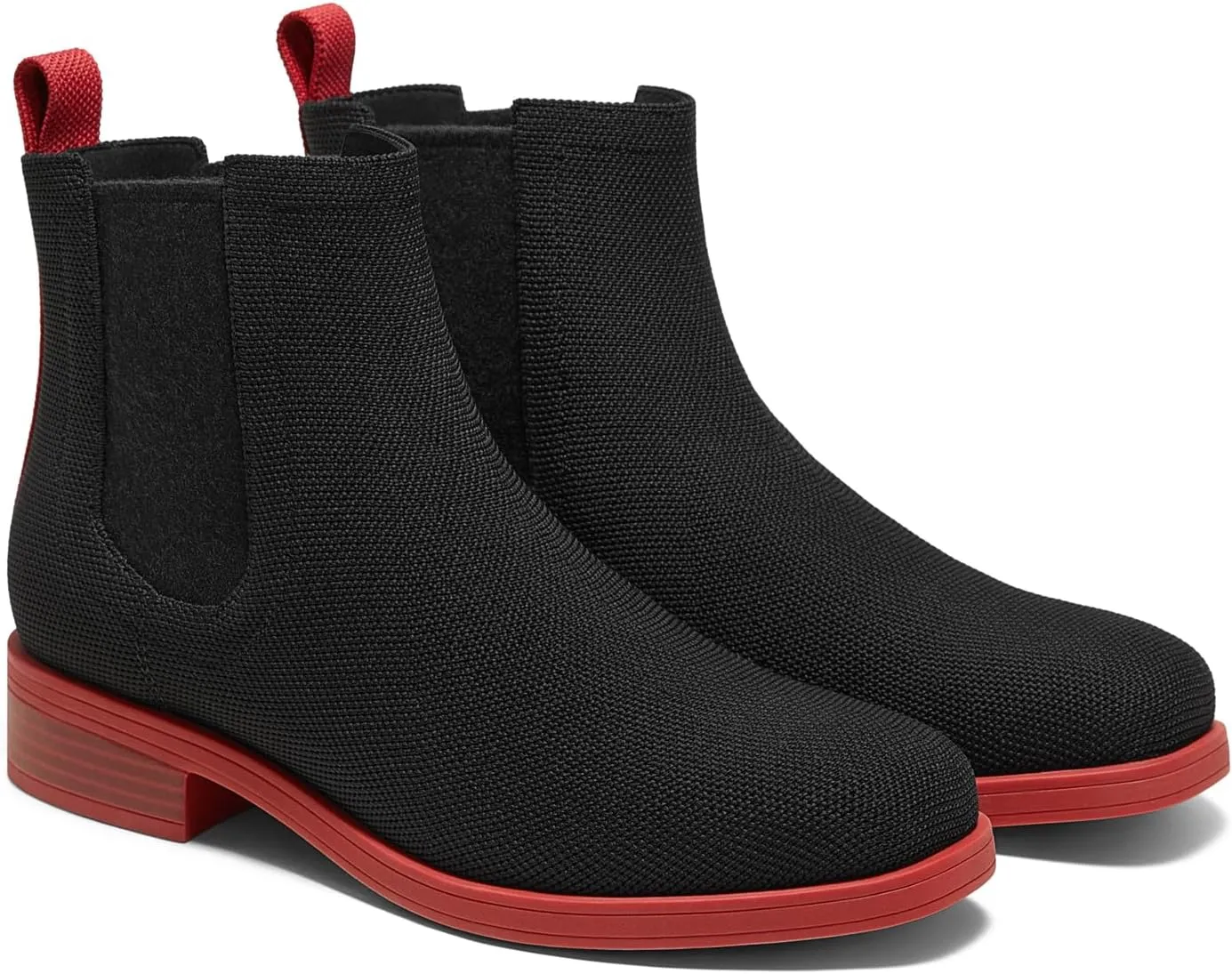 VIVAIA Clara Women's Water Repellent Wool Ankle Chelsea Boots Slip on Square-Toe Booties 2.5cm/1” heel height Booties Lady Dress Short Winter Fall Boots