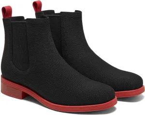 VIVAIA Clara Women's Water Repellent Wool Ankle Chelsea Boots Slip on Square-Toe Booties 2.5cm/1” heel height Booties Lady Dress Short Winter Fall Boots