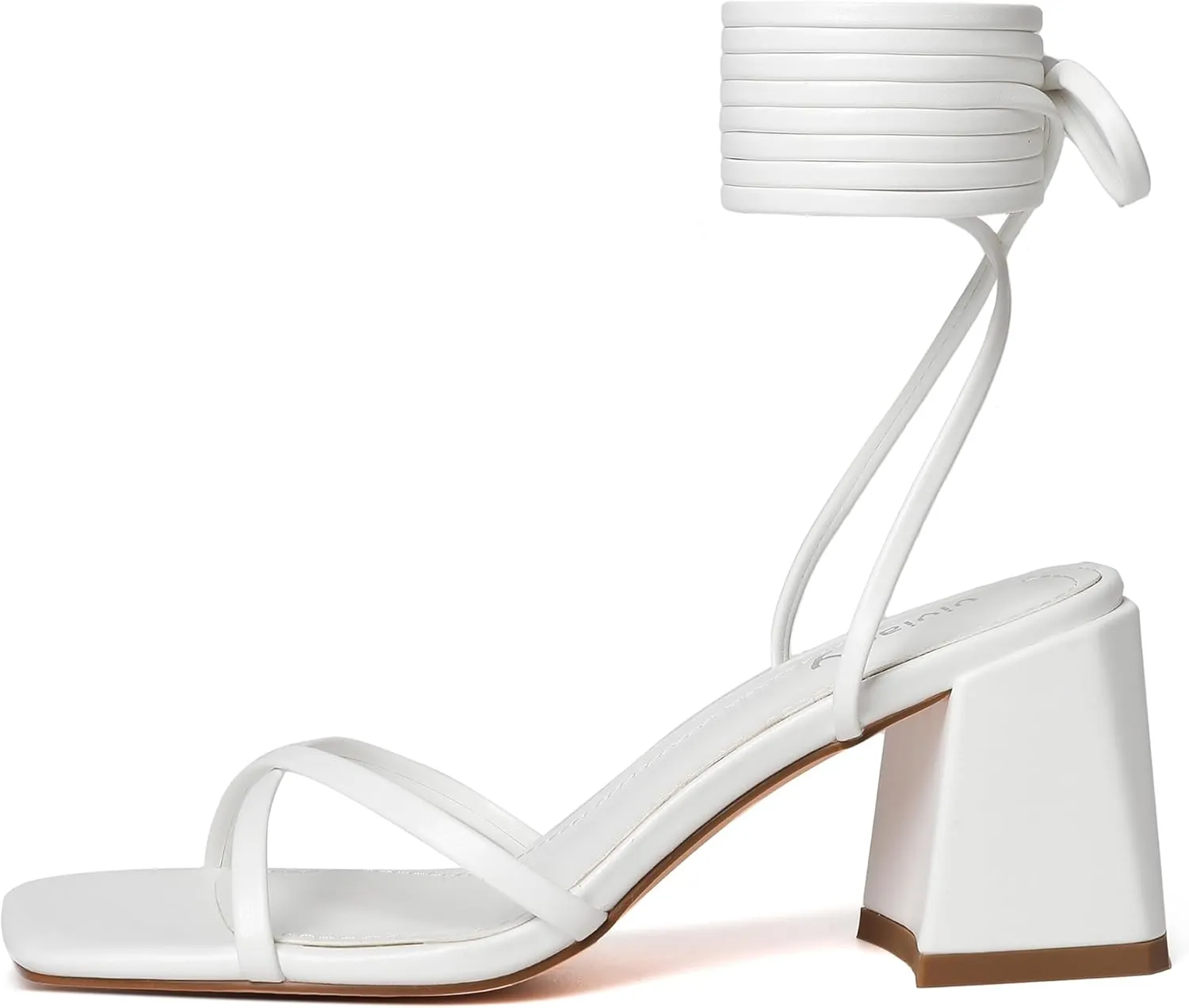 vivianly Women's Lace Up Chunky Heel Sandals Strappy Straps Ankle Wrap Heels