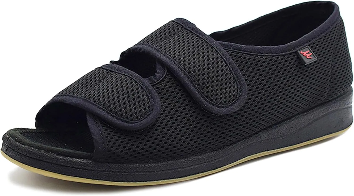 W&LESVAGO Women's Open Toe Diabetic Sandals,Adjustable Width Arthritis Edema Shoes,Comfortable House Slippers for Elderly Swollen Feet