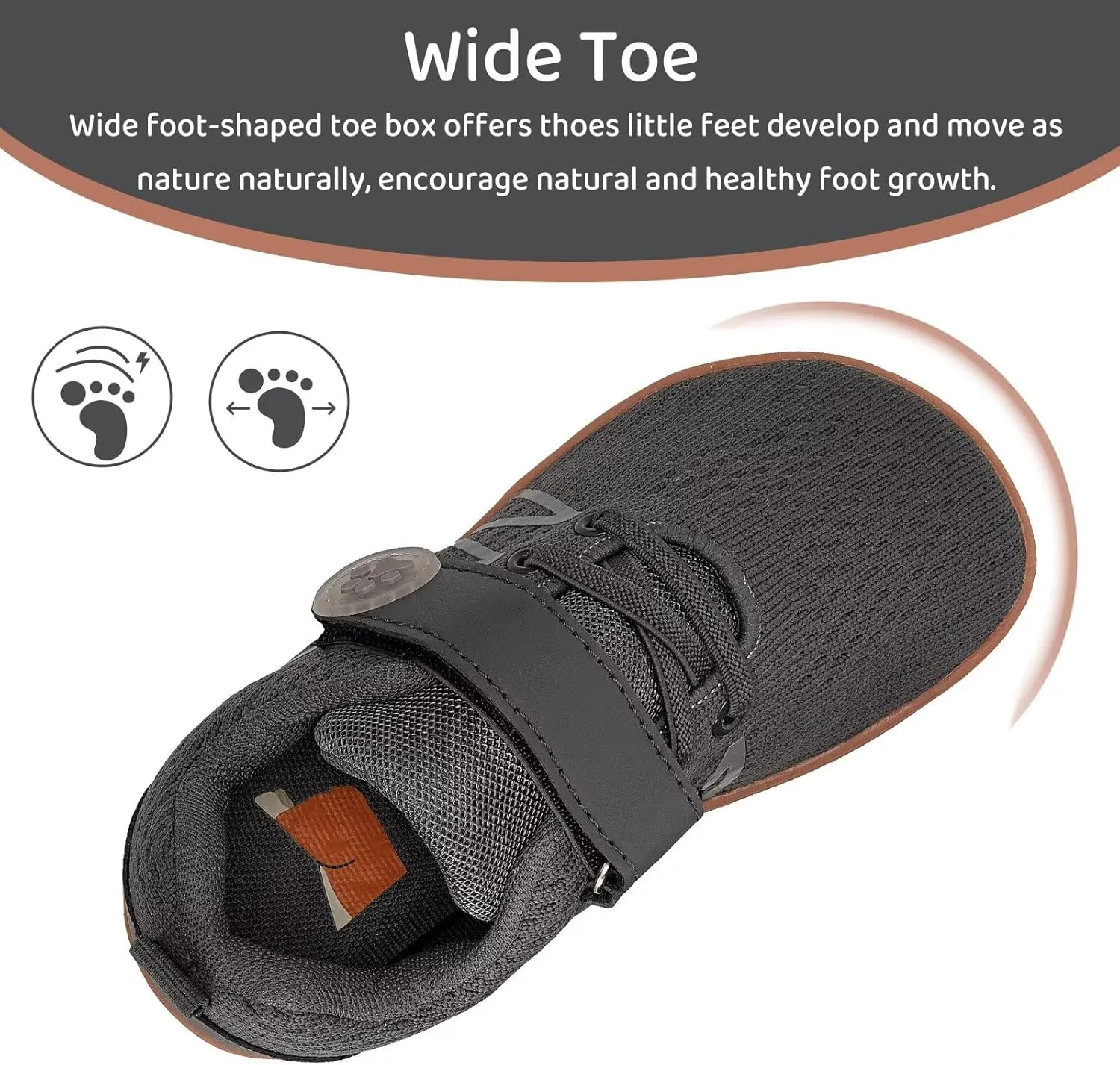 WateLves Toddler Shoes Little Kids Boys Girls Wide Barefoot Shoes Minimalist Walking Sneakers Breathable Lightweight Fit Naturally Zero Drop Sole