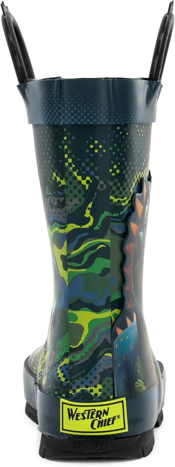 Western Chief Rain Boots with Pull on Handles for Toddlers and Kids - Premium Waterproof Boots for Boys and Girls