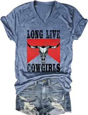Western Country Shirt for Women Cowgirl Cartoon Boots V Neck Short Sleeve Tops Vintage Cowboy Graphic Tees