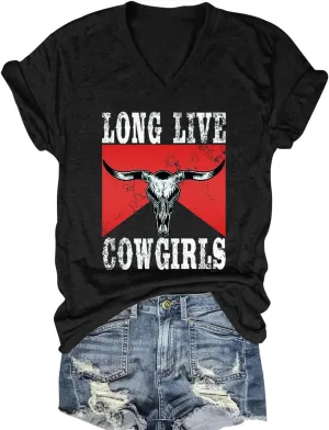 Western Country Shirt for Women Cowgirl Cartoon Boots V Neck Short Sleeve Tops Vintage Cowboy Graphic Tees