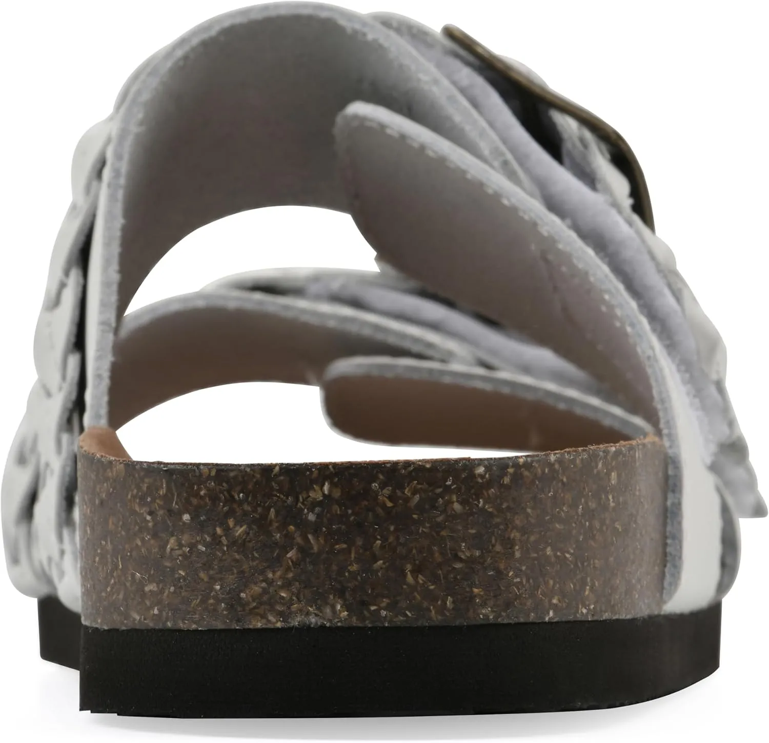 WHITE MOUNTAIN Women's Hey Hey Braided Double-Buckle Signature Comfort-Molded Footbed Sandal