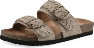 WHITE MOUNTAIN Women's Hey Hey Braided Double-Buckle Signature Comfort-Molded Footbed Sandal