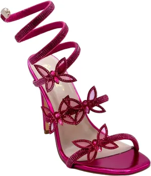 Women Butterfly Rhinestone Strappy High Heels Sandals