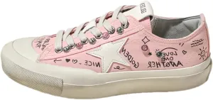 Women Retro Canvas Sneakers, Star Patch Graffiti Flats, Y2k Sweet Streetwear Rhinestone Accents Teens Shoes Shiny Bling