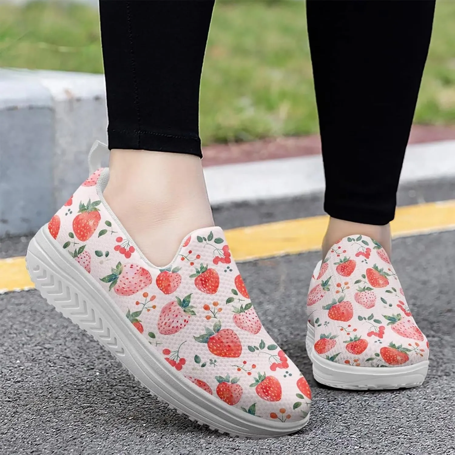 Women Slip-on Platform Loafers Casual Comfortable Loafer Shoes Slip Resistant Walking Sneaker