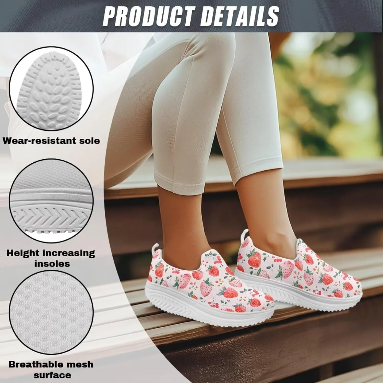 Women Slip-on Platform Loafers Casual Comfortable Loafer Shoes Slip Resistant Walking Sneaker