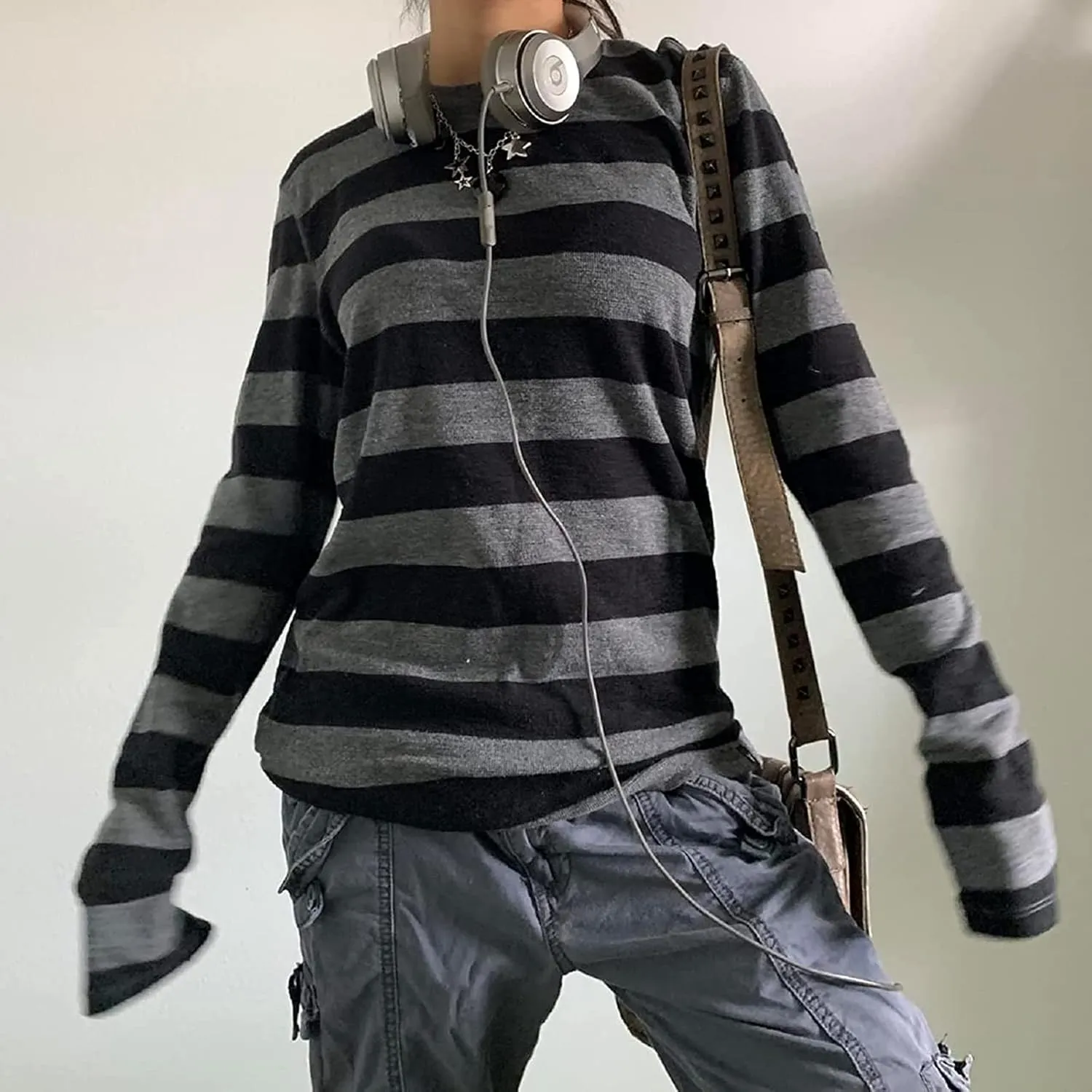 Women Teen Girls Fairy Grunge Clothes Y2k Long Sleeve Baggy Shirt Graphic Baby Tee Fall Vintage Streetwear T-Shirt