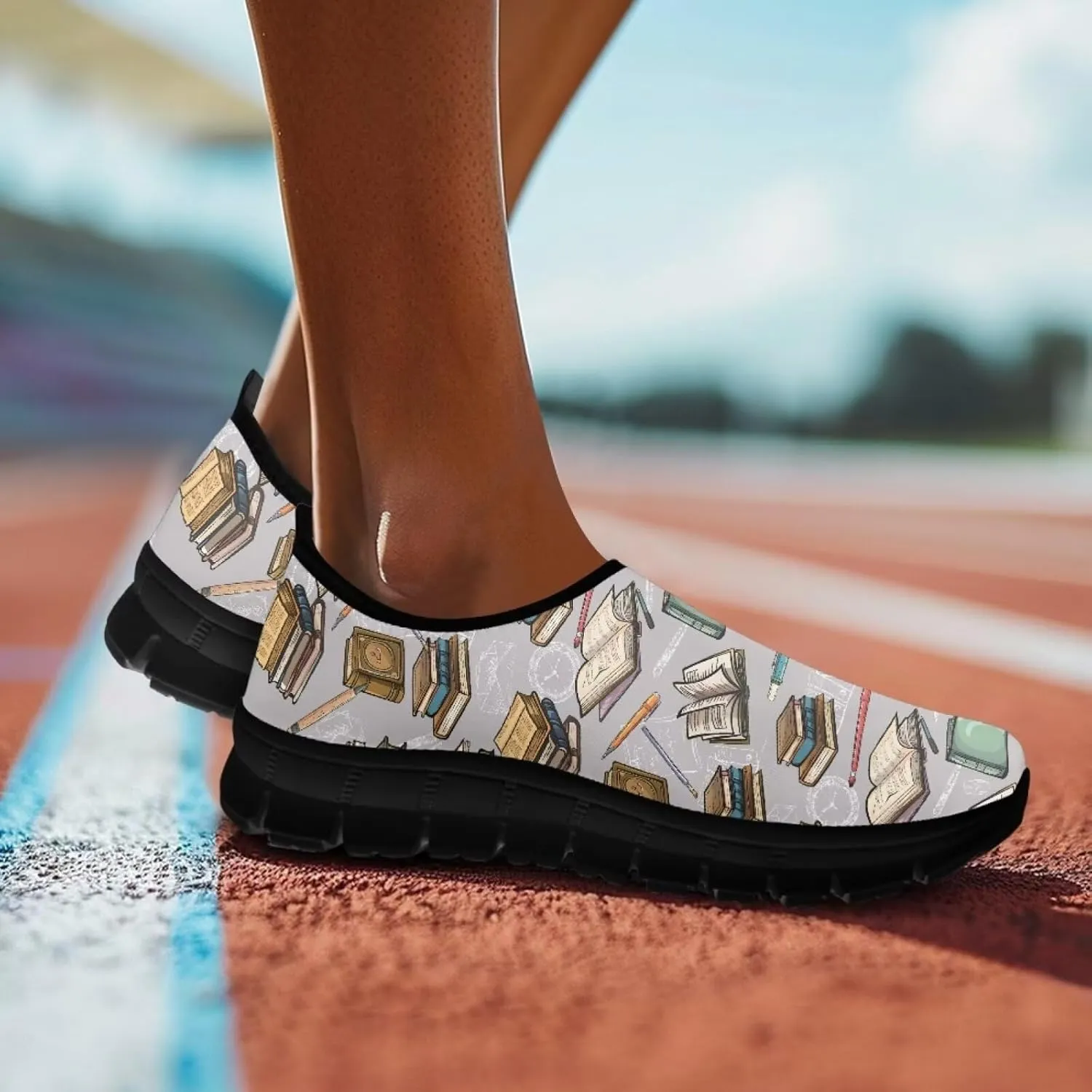 Women Walking Sneakers Casual Fashion Slip On Low Top Shoes Breathable Comfortable Tennis Work Footwear