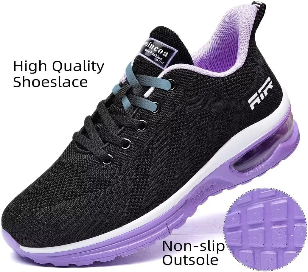 Womens Air Running Shoes Womens Walking Shoes Lightweight Women Sneakers Air Cushion Tennis Shoes for Gym Workout Sports