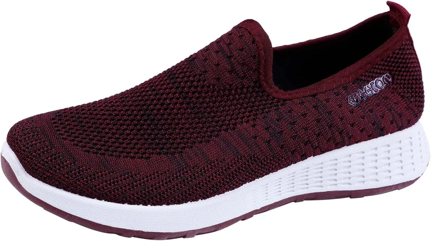 Womens Canvas Slip On Shoes Casual Walking Sneakers Lightweight Flat Fashion Comfortable Elastic Loafers Non Slip
