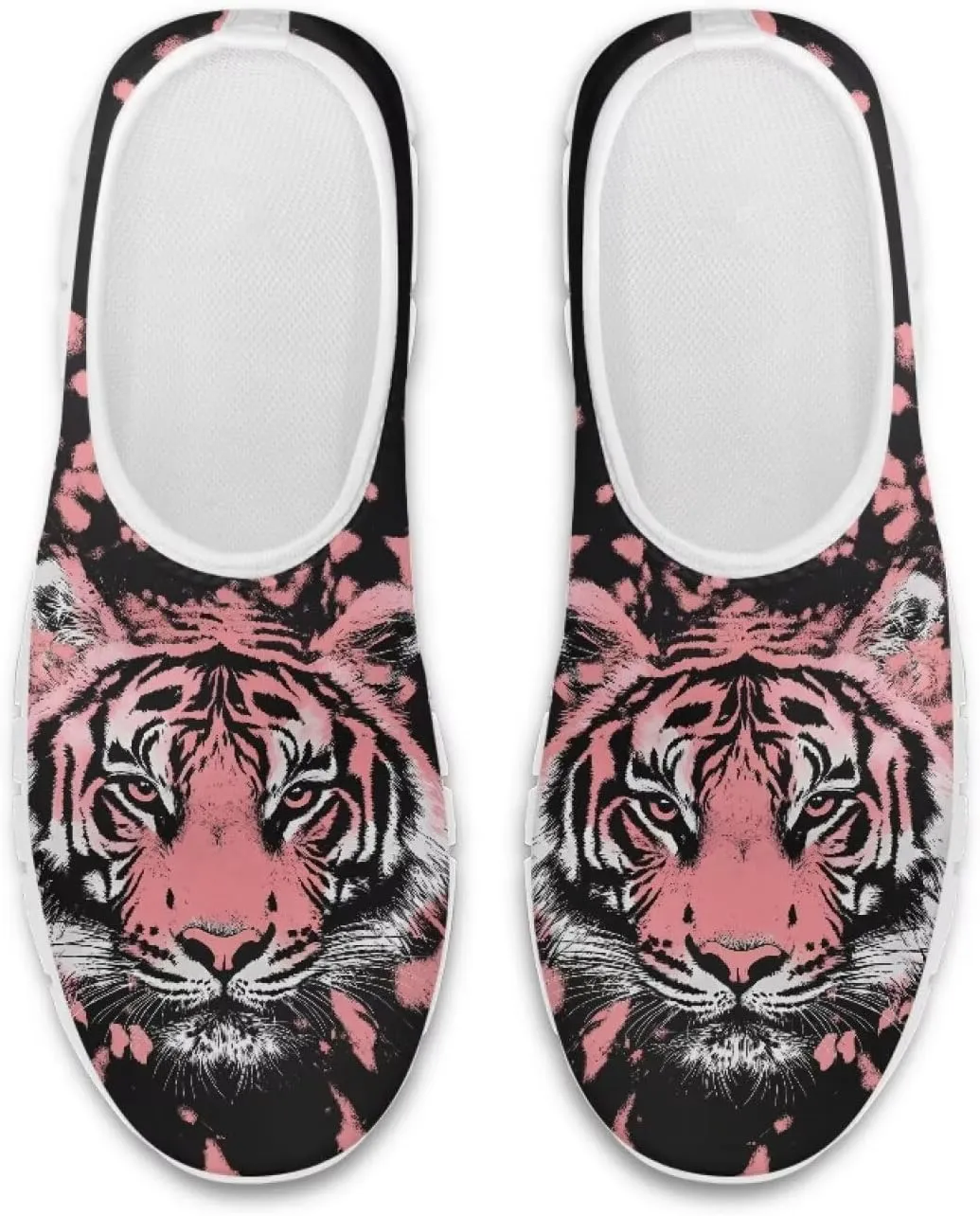 Women's Casual Slip On Flats Fantasitic Print Fashion Sneakers Lightweight Non Slip Travel Ladies Shoes White Sole