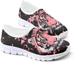 Women's Casual Slip On Flats Fantasitic Print Fashion Sneakers Lightweight Non Slip Travel Ladies Shoes White Sole