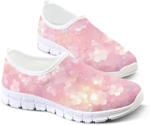Women's Casual Slip On Flats Fantasitic Print Fashion Sneakers Lightweight Non Slip Travel Ladies Shoes White Sole