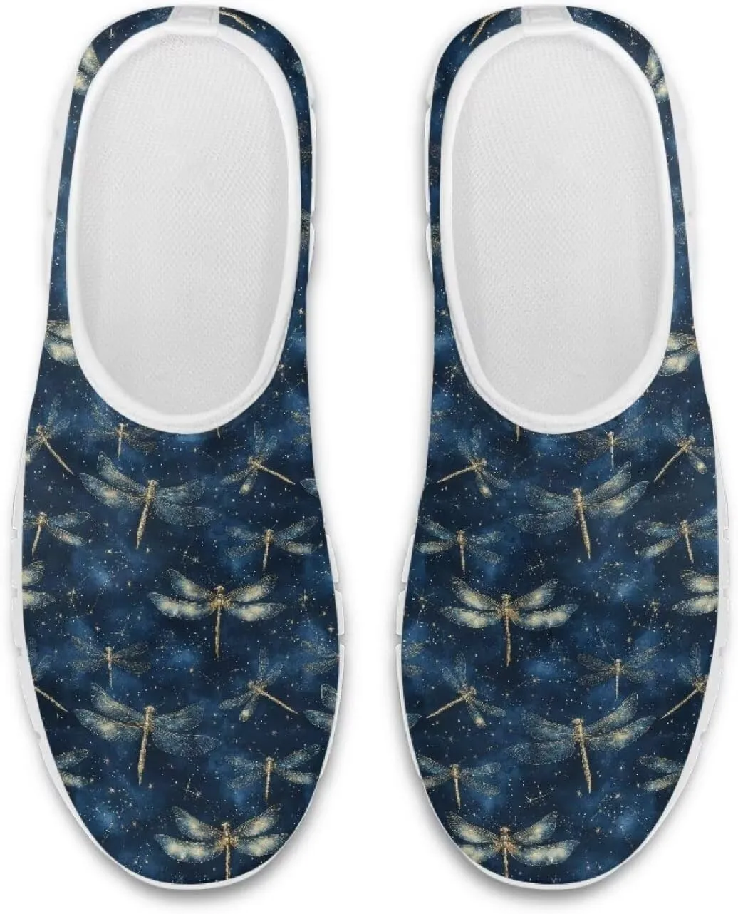 Women's Casual Slip On Flats Fantasitic Print Fashion Sneakers Lightweight Non Slip Travel Ladies Shoes White Sole