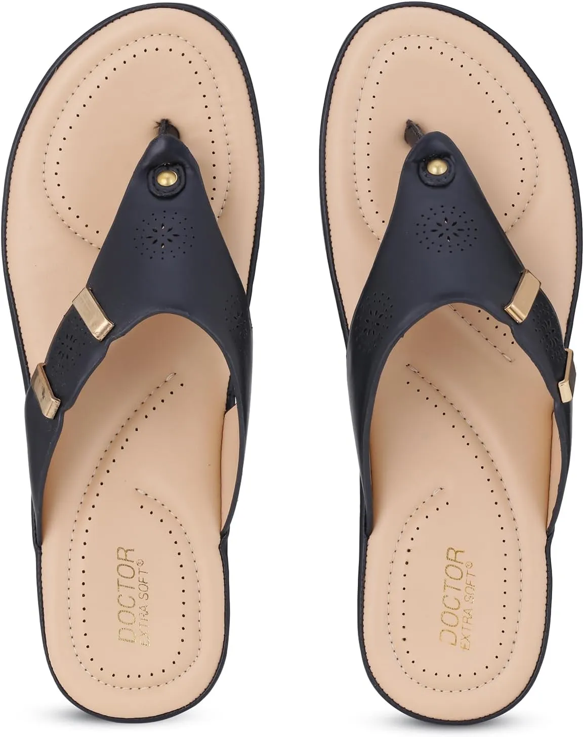 Women's Comfortable Memory Foam Thong Doctor Slippers/Flip-Flops| Fashionable Casual & Stylish| Lightweight & Breathable|Outdoor Synthetic Casual Chappals Sandals Ladies/Girls D-617