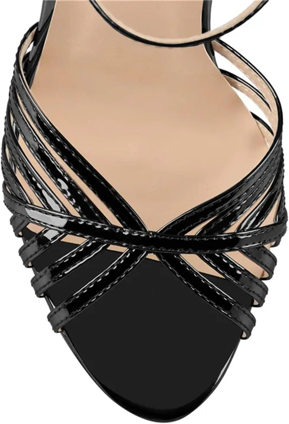 Women's Cross Band Platforms - Open Toe Chunky Buckle Sandals