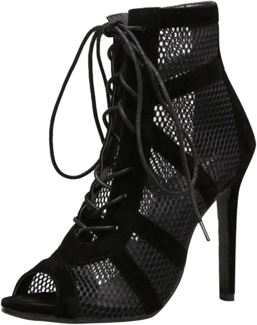Women's Dance Heels Fashion Peep Toe Ankle Boots Lace up Pumps Party Shoes Ladies Stiletto Sandals Dancing Shoes