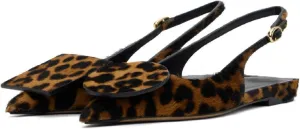 Women's Fashion Circle Square Flats Sexy Closed Pointed Toe Slingback Ballet Flats Circle and Square Decorative Patches Dressy Flats for Women
