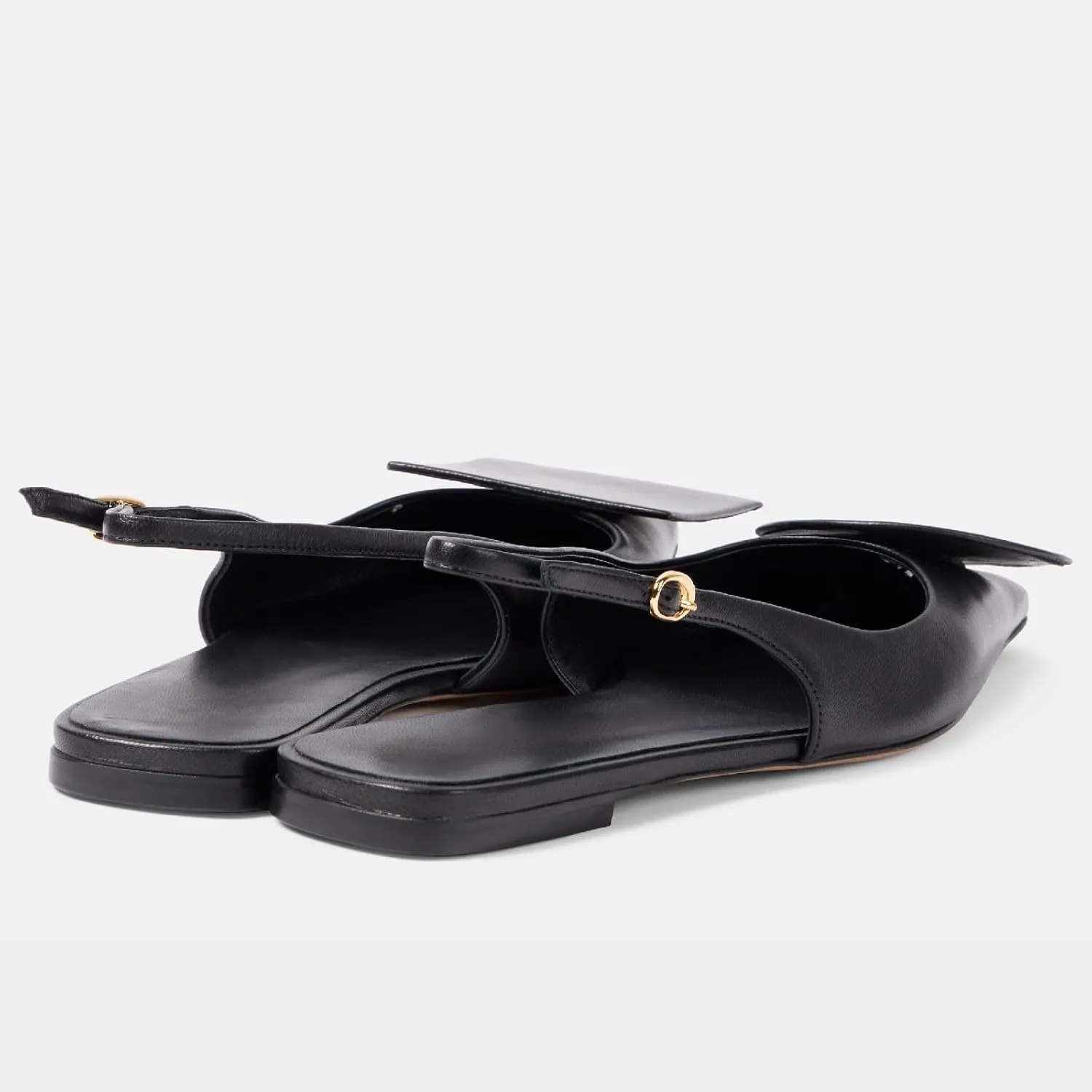 Women's Fashion Circle Square Flats Sexy Closed Pointed Toe Slingback Ballet Flats Circle and Square Decorative Patches Dressy Flats for Women