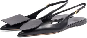 Women's Fashion Circle Square Flats Sexy Closed Pointed Toe Slingback Ballet Flats Circle and Square Decorative Patches Dressy Flats for Women