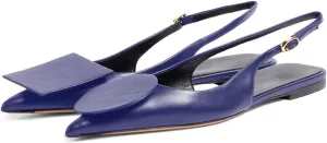Women's Fashion Circle Square Flats Sexy Closed Pointed Toe Slingback Ballet Flats Circle and Square Decorative Patches Dressy Flats for Women