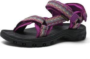 Women's Hiking Sport Sandals Water Outdoor Athletic Shoes With Arch Support Adjustable Velcro Beach Shoes