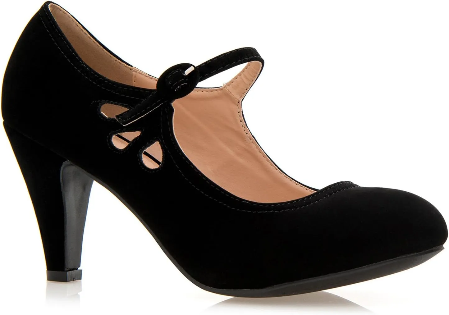 Women's Kitten Heels Mary Jane Pumps - Adorable Vintage Shoes- Unique Round Toe Design with an Adjustable Strap