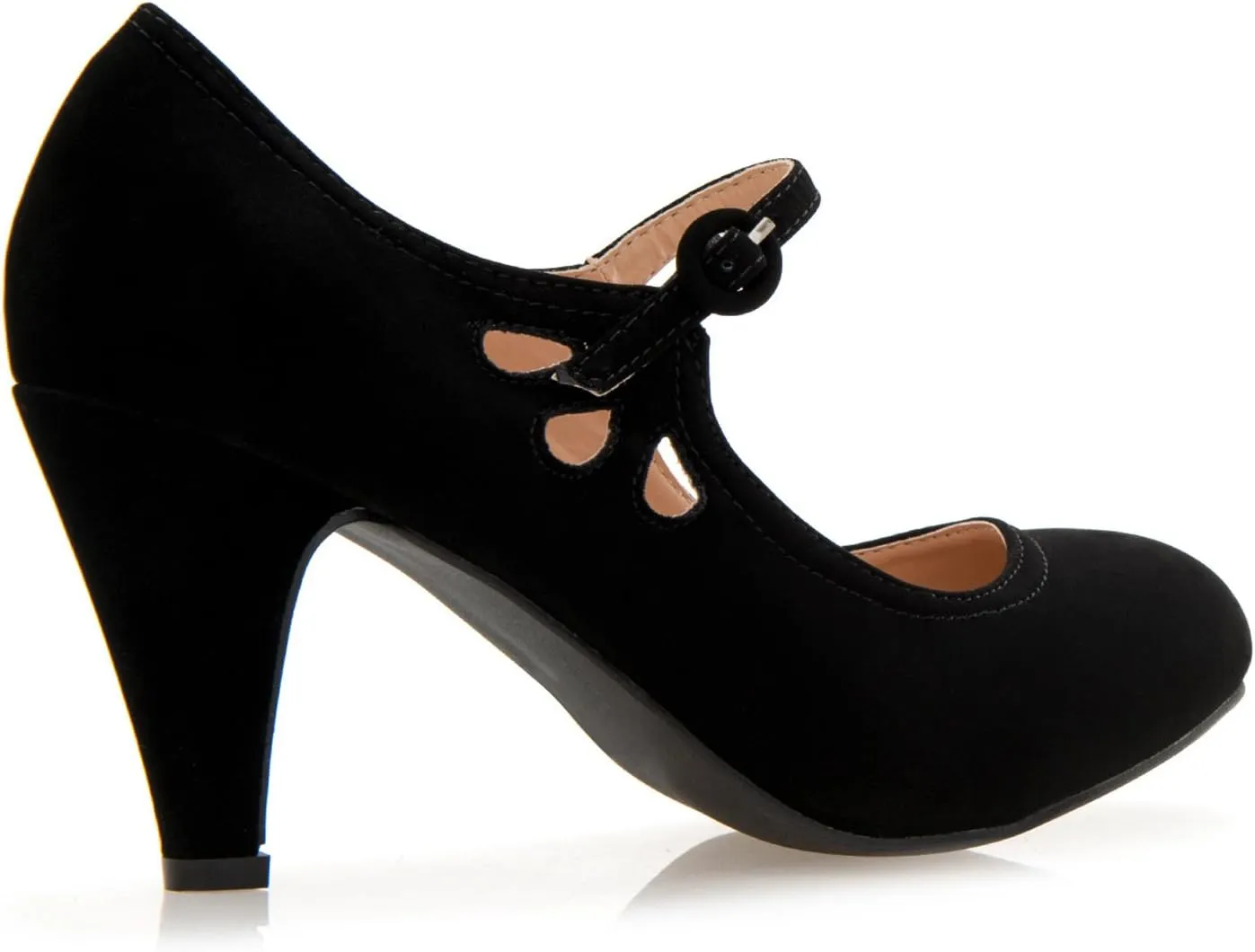Women's Kitten Heels Mary Jane Pumps - Adorable Vintage Shoes- Unique Round Toe Design with an Adjustable Strap