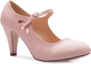 Women's Kitten Heels Mary Jane Pumps - Adorable Vintage Shoes- Unique Round Toe Design with an Adjustable Strap