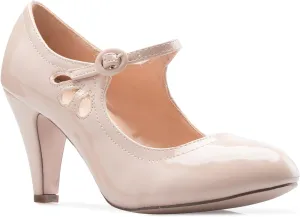 Women's Kitten Heels Mary Jane Pumps - Adorable Vintage Shoes- Unique Round Toe Design with an Adjustable Strap