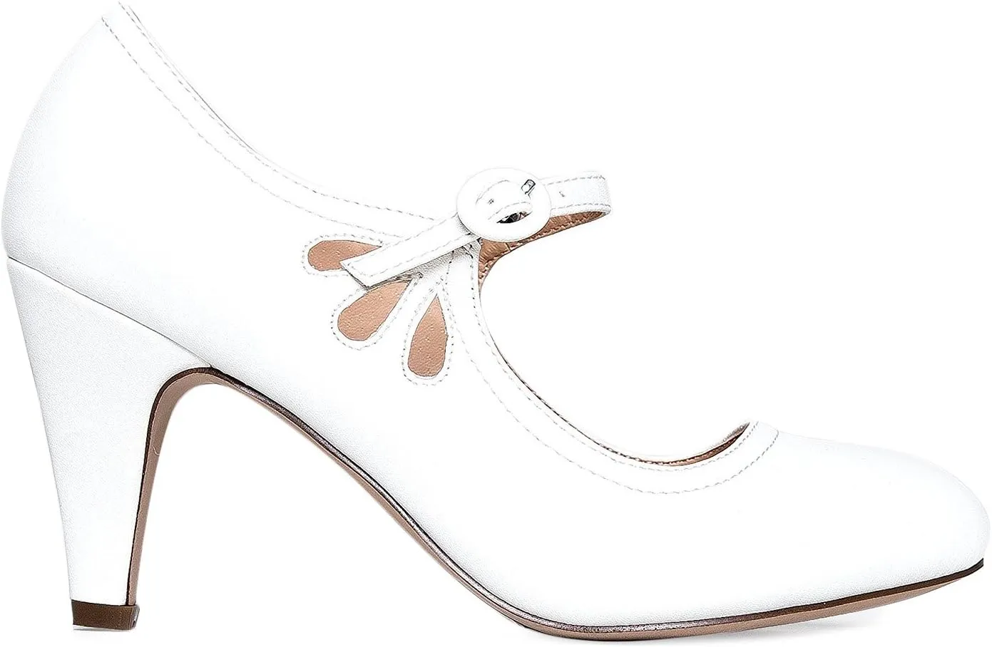 Women's Kitten Heels Mary Jane Pumps - Adorable Vintage Shoes- Unique Round Toe Design with an Adjustable Strap