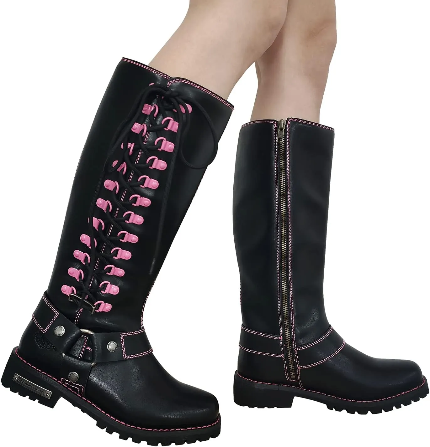 Women's Knee-High Fashion Boots, Comfortable Low Heel Mid Calf Flat Boots for Ladies.