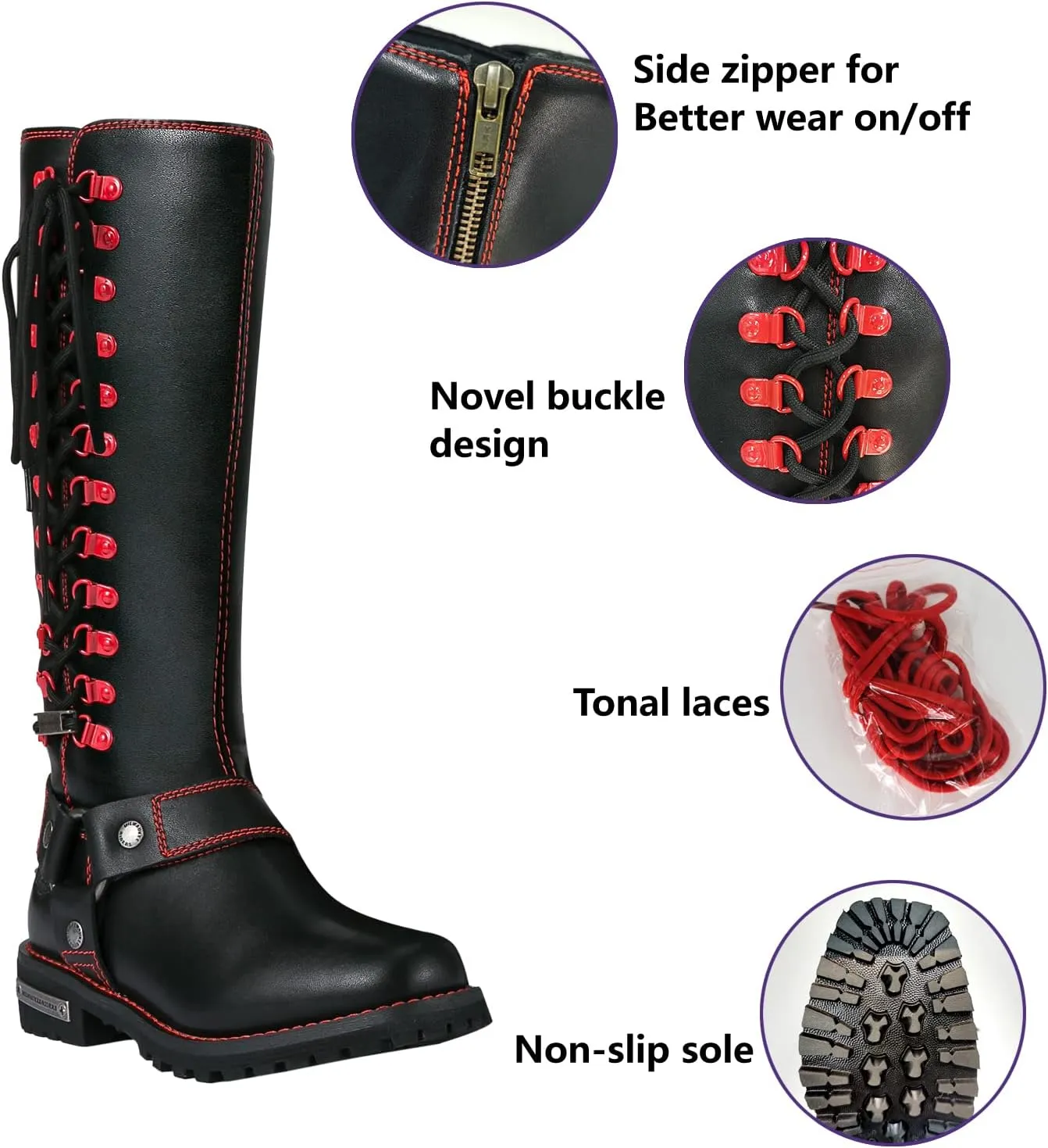 Women's Knee-High Fashion Boots, Comfortable Low Heel Mid Calf Flat Boots for Ladies.