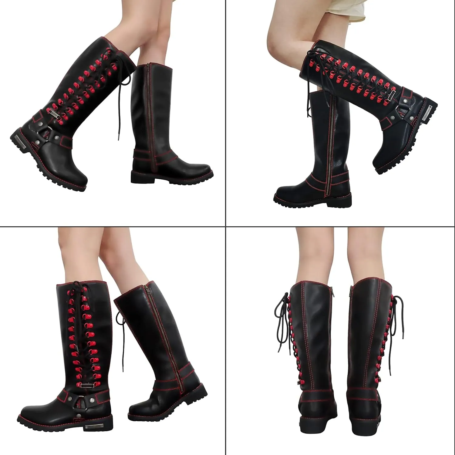 Women's Knee-High Fashion Boots, Comfortable Low Heel Mid Calf Flat Boots for Ladies.