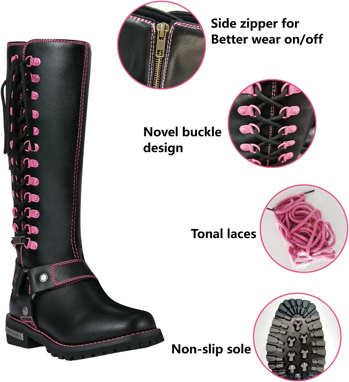 Women's Knee-High Fashion Boots, Comfortable Low Heel Mid Calf Flat Boots for Ladies.