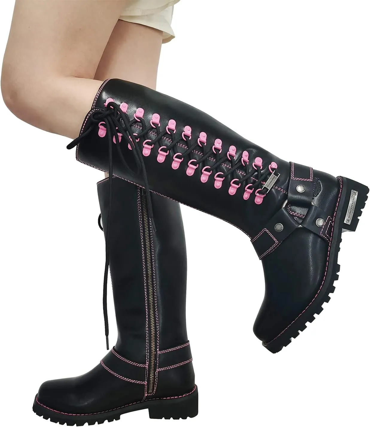 Women's Knee-High Fashion Boots, Comfortable Low Heel Mid Calf Flat Boots for Ladies.