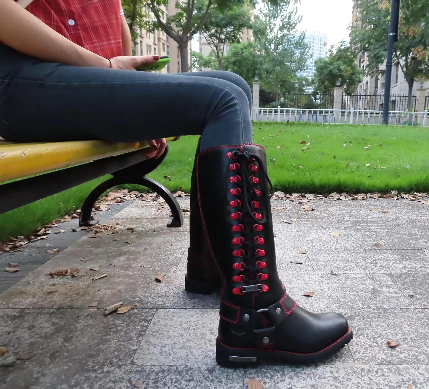 Women's Knee-High Fashion Boots, Comfortable Low Heel Mid Calf Flat Boots for Ladies.