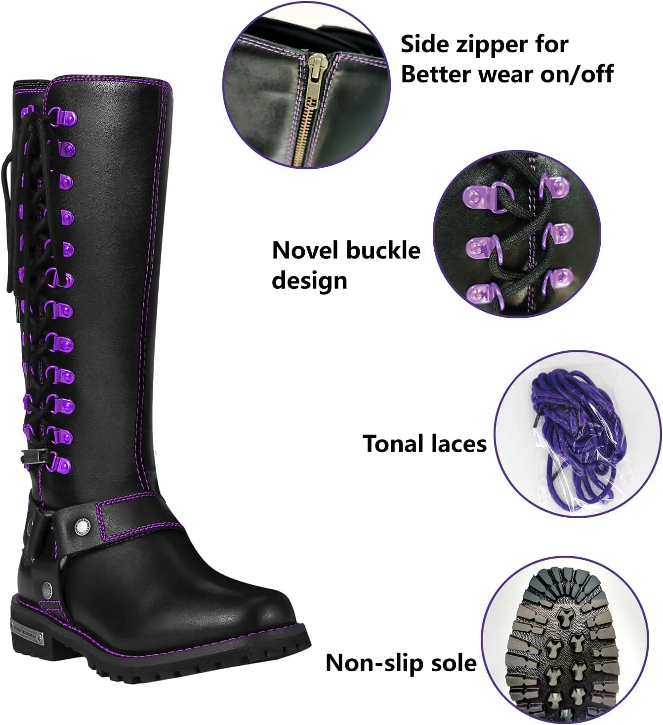 Women's Knee-High Fashion Boots, Comfortable Low Heel Mid Calf Flat Boots for Ladies.
