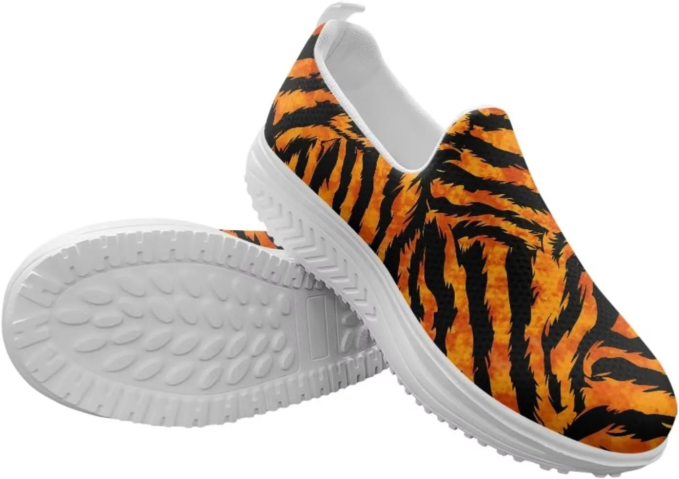 Women‘s Leopard Print Platform Loafers Lightweight Mesh Shoes Walking Jogging Sneakers Anti Skid